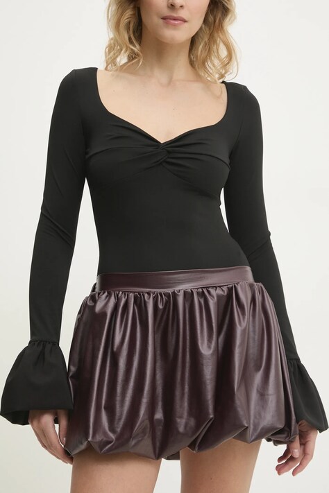 Answear Lab fustă culoarea bordo, mini, evazati