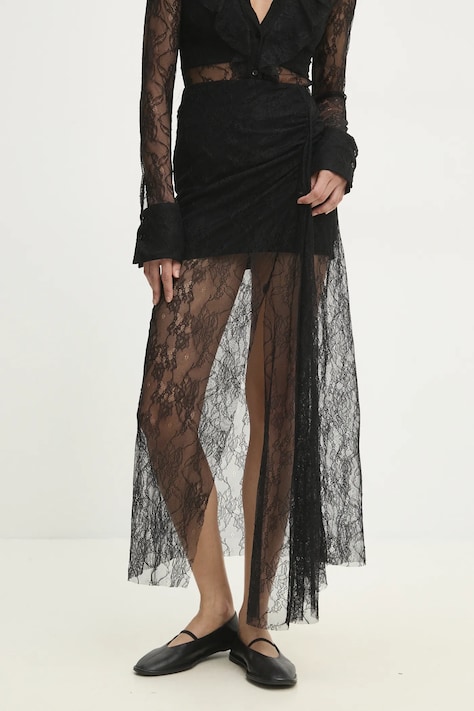 Answear.LAB spódnica kolor czarny maxi rozkloszowana