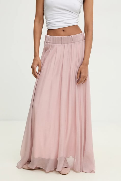 Sukně Answear.LAB růžová barva, maxi, áčková