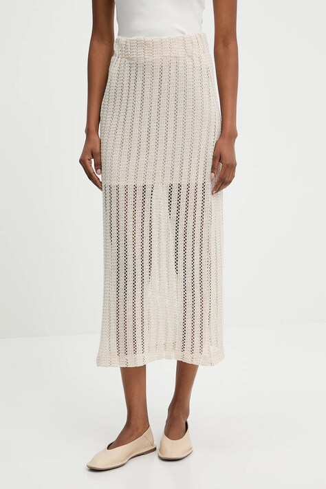 Спідниця Answear.LAB колір бежевий maxi олівець