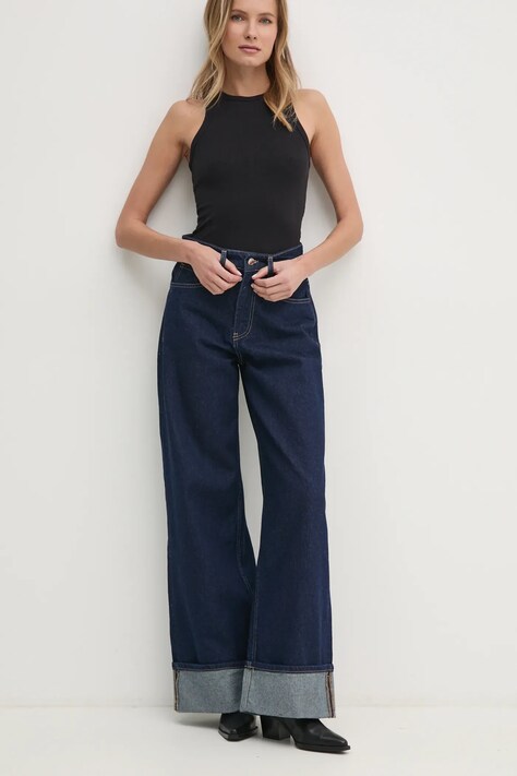 Answear Lab jeans femei, culoarea albastru marin