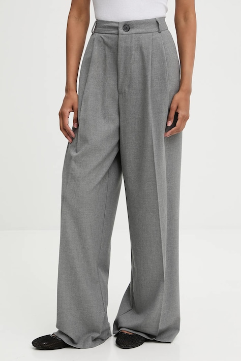 Kalhoty Answear.LAB dámské, černá barva, široké, high waist