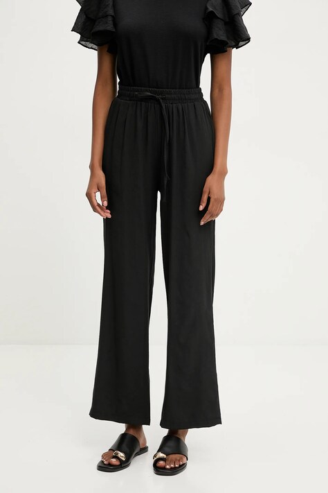 Answear Lab pantaloni in lino colore nero