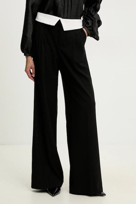 Answear Lab pantaloni femei, culoarea negru, lat, high waist