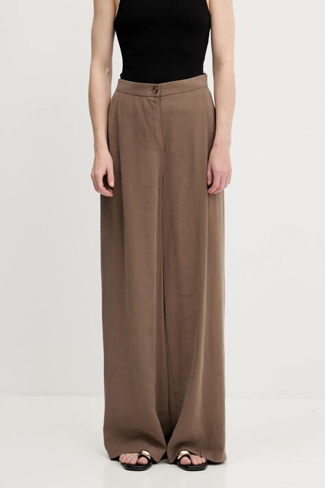 Answear Lab pantaloni culoarea maro, lat, high waist