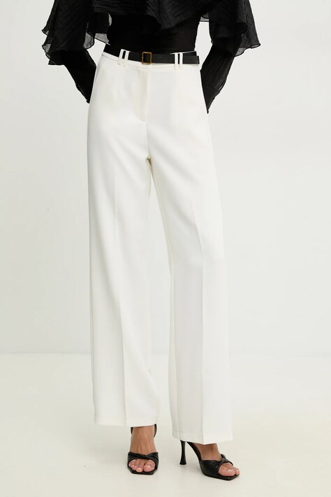 Kalhoty Answear Lab dámské, bílá barva, jednoduché, high waist