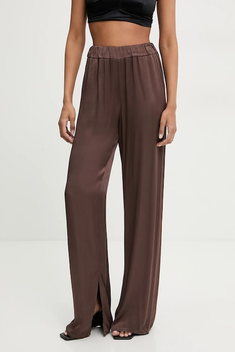 Штани Answear.LAB жіноча колір коричневий пряма висока посадка