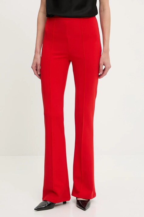 Answear Lab pantaloni culoarea rosu, evazati, high waist