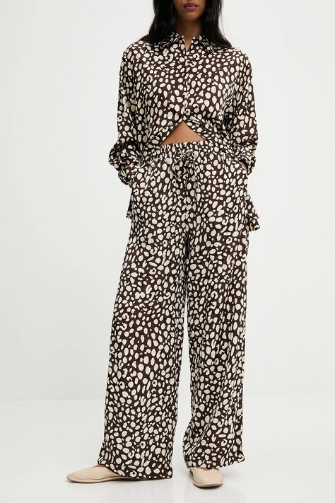 Answear Lab pantaloni culoarea maro, lat, high waist
