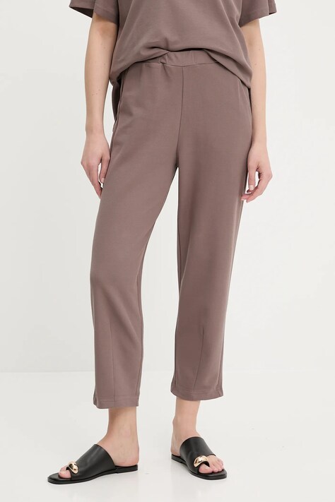 Answear Lab spodnie damskie kolor brązowy proste high waist