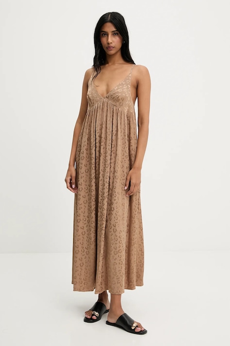 Answear Lab rochie culoarea bej, maxi, dreaptă
