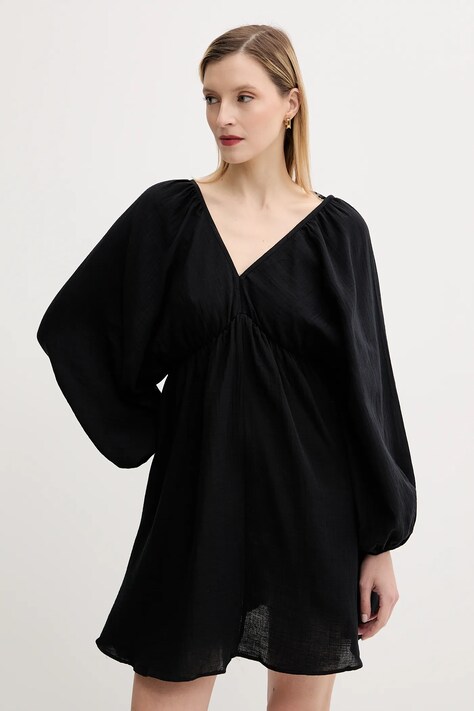 Answear Lab rochie din bumbac culoarea negru, mini, evazată
