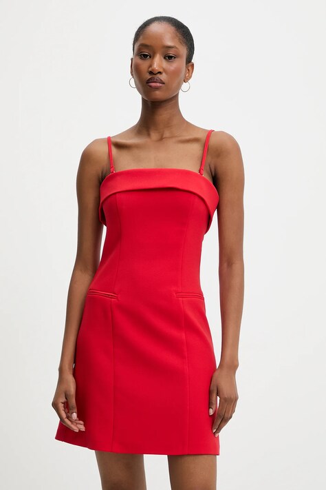 Answear Lab rochie culoarea rosu, mini, evazată