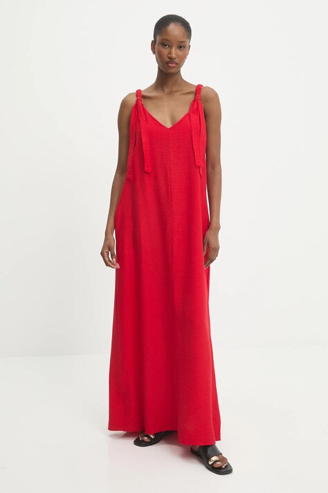 Answear Lab rochie culoarea rosu, maxi, dreaptă