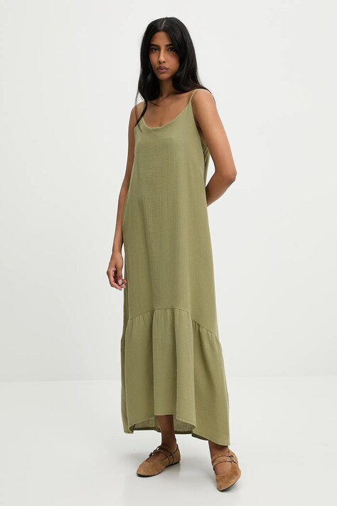 Bavlněné šaty Answear.LAB zelená barva, maxi