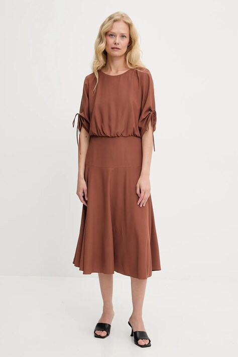Answear Lab rochie culoarea maro, midi, evazati