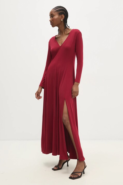Answear Lab rochie culoarea portocaliu, maxi, evazată