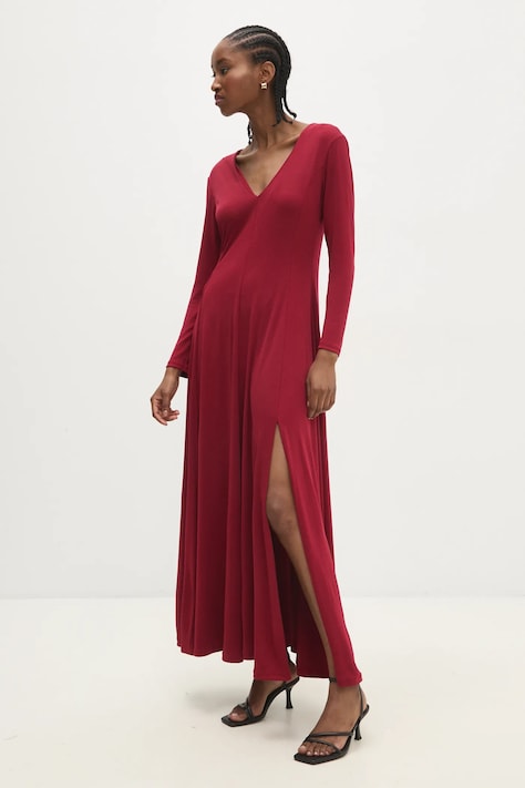 Answear Lab rochie culoarea portocaliu, maxi, evazată