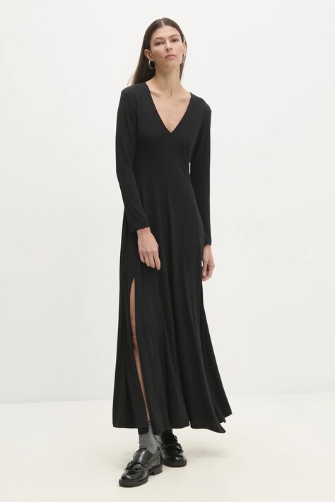 Answear Lab rochie culoarea negru, maxi, evazată