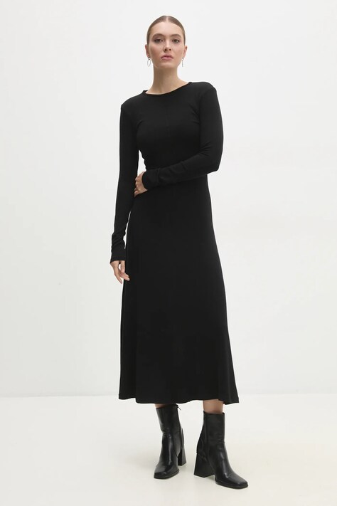 Answear Lab rochie culoarea negru, maxi, evazată