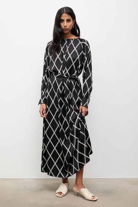 Answear.LAB sukienka kolor czarny maxi prosta