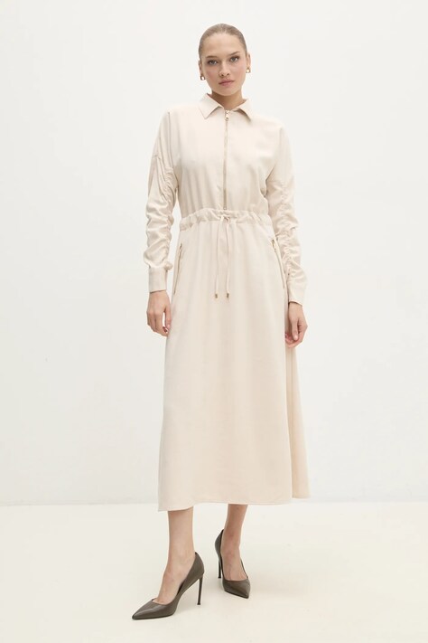Answear Lab rochie culoarea bej, maxi, evazată