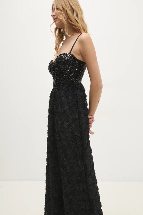 Answear Lab rochie culoarea negru, maxi, evazată
