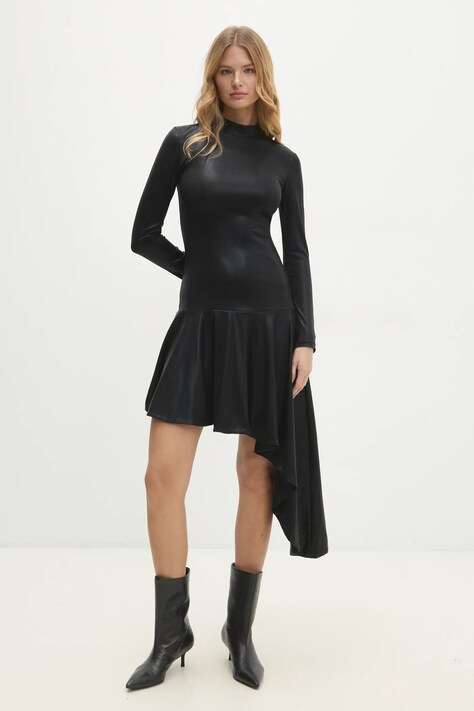 Answear Lab rochie culoarea negru, mini, evazată