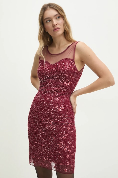 Answear Lab rochie culoarea rosu, mini, mulată