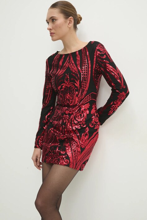 Answear Lab rochie culoarea rosu, mini, mulată