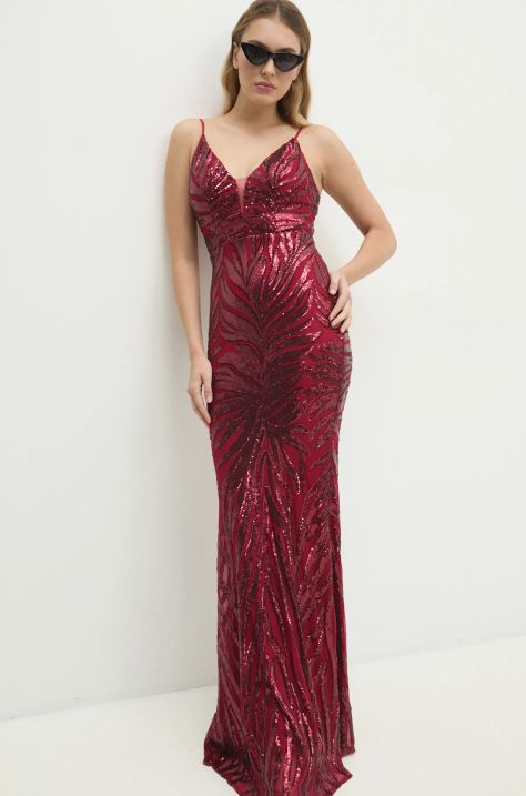 Šaty Answear.LAB vínová barva, maxi