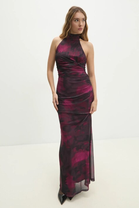 Answear Lab rochie culoarea bordo, maxi, mulată