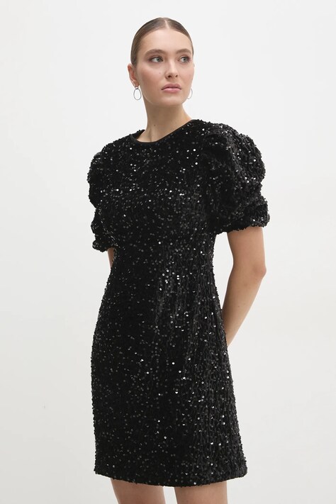 Answear Lab rochie culoarea negru, mini, evazată