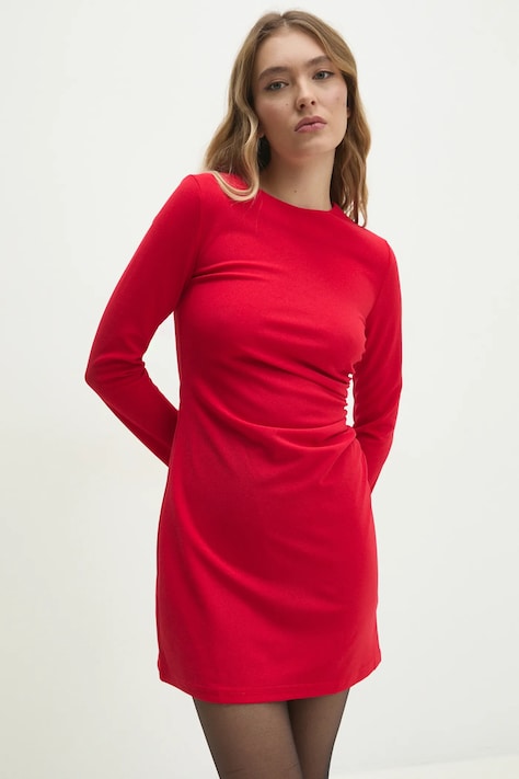 Answear Lab rochie culoarea rosu, mini, mulată