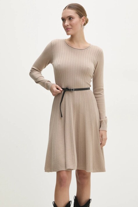 Answear Lab rochie culoarea bej, mini, evazată