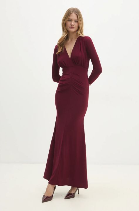 Answear Lab rochie culoarea bordo, maxi, mulata