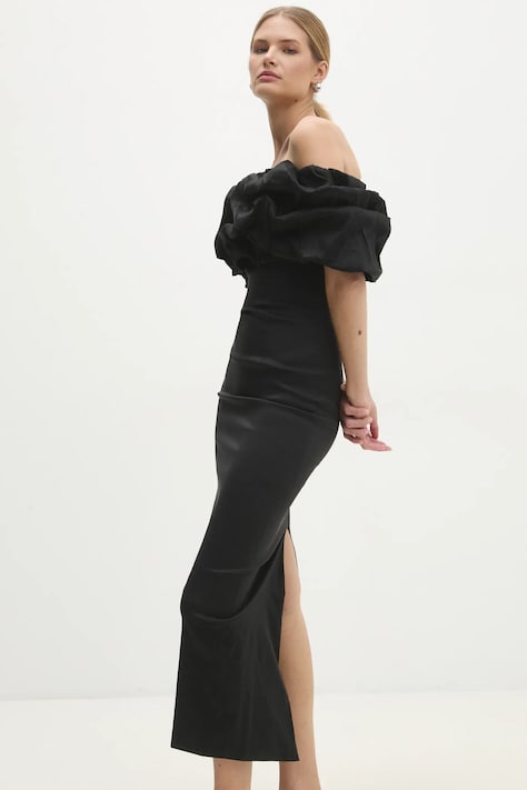 Answear Lab rochie culoarea negru, midi, mulată
