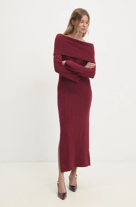 Haljina Answear Lab boja: bordo, maxi, uska