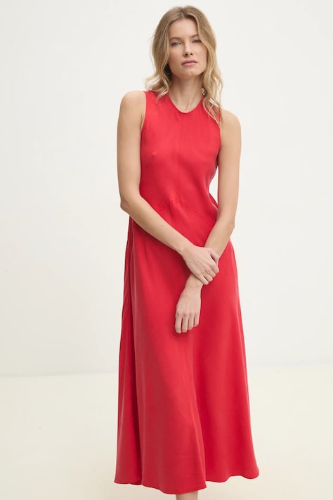 Answear Lab rochie culoarea rosu, maxi, dreaptă