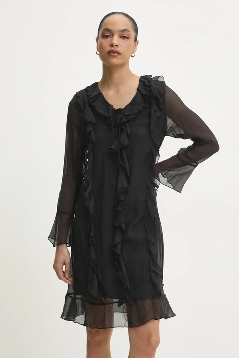 Answear Lab rochie culoarea negru, mini, dreaptă