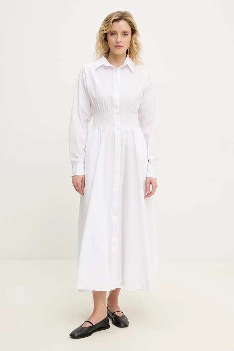 Answear Lab rochie culoarea alb, maxi, evazată