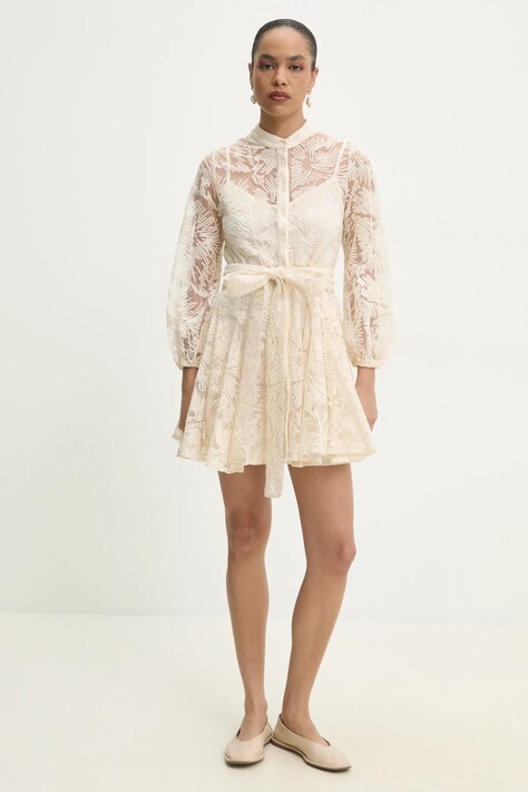 Answear Lab rochie culoarea bej, mini, evazată