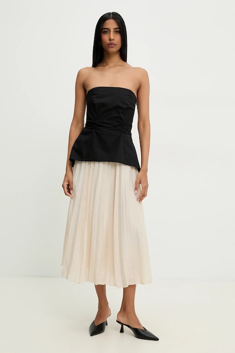 Answear Lab rochie din bumbac culoarea bej, mini, evazată