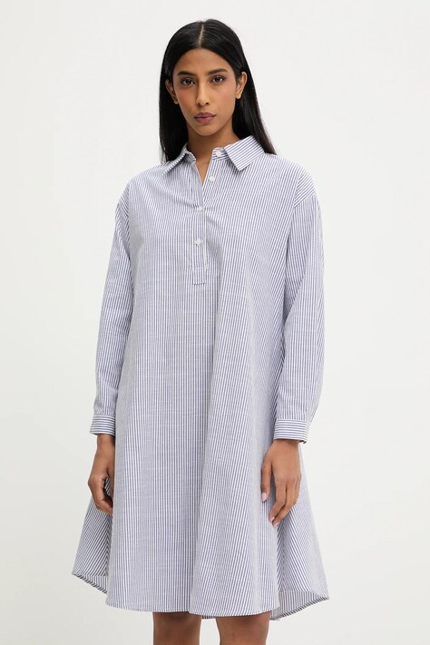 Answear Lab rochie din in culoarea bleumarin, mini, oversize
