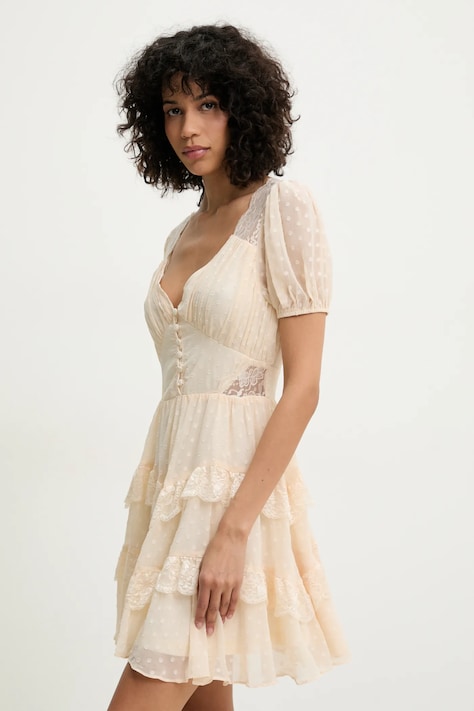 Answear Lab rochie culoarea bej, mini, evazată