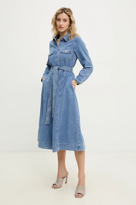 Answear Lab rochie din denim midi, evazată