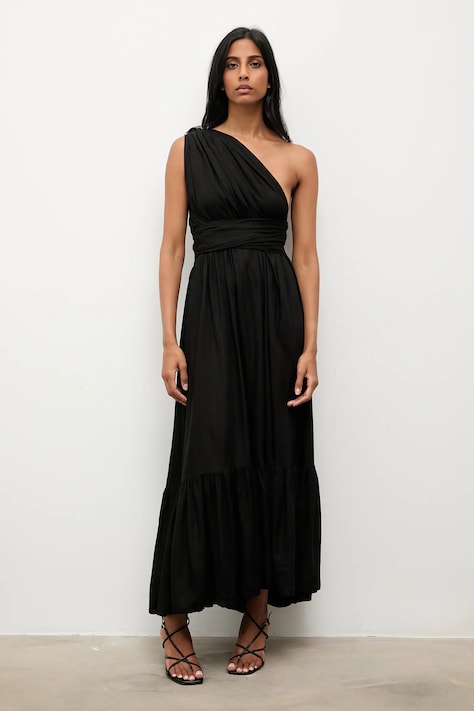 Answear.LAB rochie culoarea negru, maxi, evazati