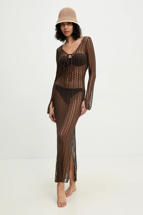 Answear Lab rochie de plaja culoarea maro