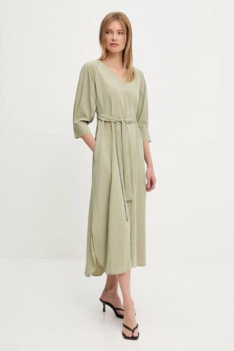 Answear Lab rochie culoarea verde, maxi, evazată