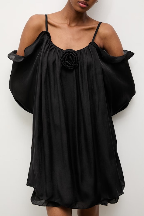 Answear.LAB vestito d'estate con lyocell nero liscio